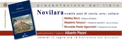 Libri: “Novilara, tremila anni di storia, arte, cultura” venerdì 17 luglio alla biblioteca San Giovanni di Pesaro