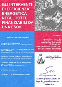 A San Benedetto del Tronto "Gli interventi di efficienza energetica negli hotel finanziabili da una ESCo"