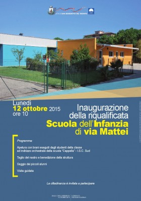 San Benedetto del Tronto, si inaugura la scuola dell’infanzia di via Mattei