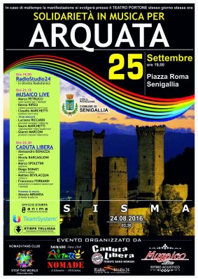 “Solidarietà in musica per Arquata” il 25 settembre a Senigallia