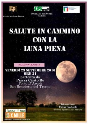 “Salute in cammino con la luna piena” venerdì 23 settembre a Porto d’Ascoli