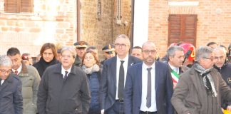 Il premier Paolo Gentiloni in visita a San Ginesio