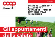Sabato 13 maggio il progetto nazionale “Alimentazione, sport e salute” fa tappa ad Ascoli Piceno