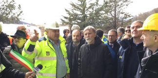 visita Delrio ai cantieri sisma