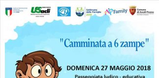 Ascoli, Camminata a 6 zampe: terzo appuntamento il 27 maggio Ascoli Camminata a 6 zampe: terzo appuntamento 27 maggio