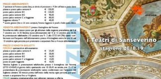 San Severino Marche, ecco la nuova stagione 2018-19 i Teatri di Sanseverino