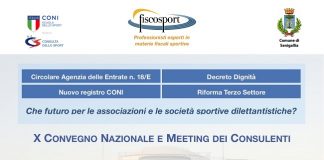 Senigallia, il 19 ottobre il X Convegno Nazionale Fiscosport