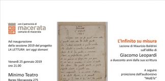 Macerata, ‘L’Infinito su misura’: la poesia di Giacomo Leopardi con la voce di Maurizio Boldrini