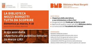 Macerata, Biblioteca Mozzi Borgetti: oggi riapre la sala di pubblica lettura