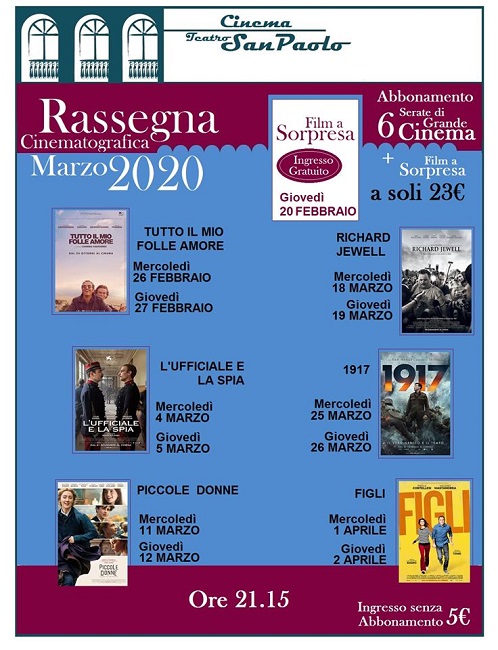 San Severino Cinema San Paolo Dal Febbraio Un Ricco Cartellone Di Film