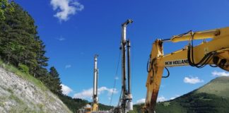 Lavori su provinciale 136 “Pian Perduto”, arrivata la seconda macchina perforatrice