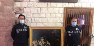 Castelraimondo, i Carabinieri ritrovano il dipinto “Diana e Atteone”