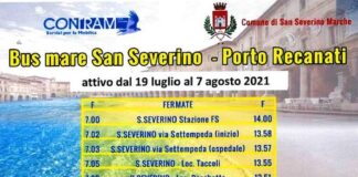 Torna il servizio “Bus mare San Severino Marche – Porto Recanati”