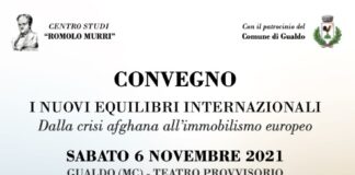 Gualdo, il 6 novembre 2021 Convegno sui nuovi equilibri internazionali
