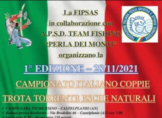 Gara nazionale di pesca alla trota sul fiume Esino il 28 novembre
