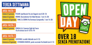 Marche, vaccino anti Covid: il 22 e 23 gennaio tornano gli open day