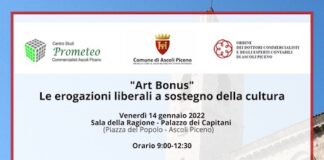 Ascoli, “Art bonus – Le erogazioni liberali a sostegno della cultura”: domani l’incontro