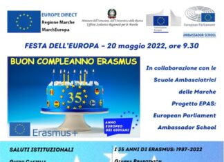 Marche, Festa dell’Europa e 35 anni dell’Erasmus