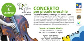 Pesaro, l’8 gennaio Concerto per piccole orecchie