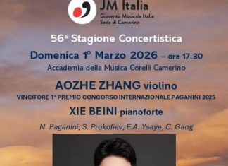 Aozhe Zhang in concerto a Camerino, San Benedetto del Tronto e Fabriano