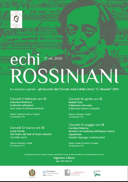 A Pesaro l’incontro con Rudolf Colm sul Belcanto intorno a Rossini