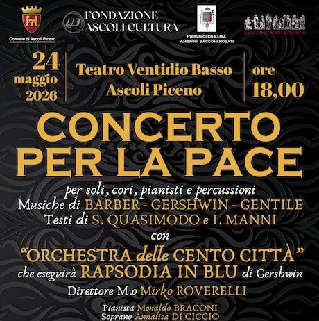 “Concerto per la Pace” al Teatro V. Basso di Ascoli Piceno