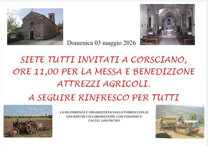 San Severino, domani a Corsciano la benedizione degli attrezzi agricoli