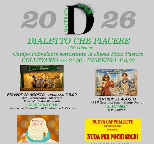 “Dialetto che Piacere” dal 20 al 25 agosto a Macerata