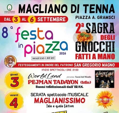 Sagra degli gnocchi fatti a mano: dal 3 al 6 settembre a Magliano di Tenna