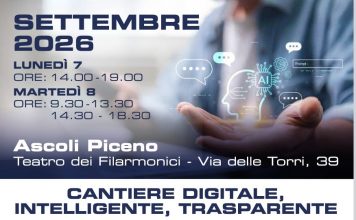 “Cantiere Digitale, Intelligente, Trasparente”: il 7 e l’8 settembre ad Ascoli Piceno