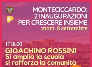 Pesaro, scuola G. Rossini di Monteciccardo: l’inaugurazione