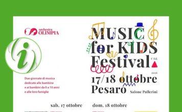 “Music for Kids Festival” il 17 e 18 ottobre a Pesaro